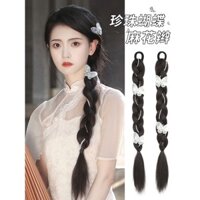 Bướm Xoắn Bím Đuôi Ngựa Mô Phỏng Tóc Ngọc Trai Bím Tóc Đuôi Ngựa Cao