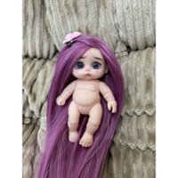 Búp Bê 5 inch tóc uốn xoăn (Nhựa tái sinh) Silicon mềm Baby Dolls-búp bê trẻ em đã makeup