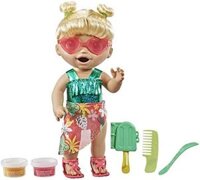 Búp bê Baby Alive Sunshine Snacks, ăn và xả cùng đầy chủ đề mùa hè, bao gồm khuôn làm kem, dành cho trẻ từ 3 tuổi trở lên, có tóc vàng