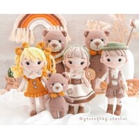 Búp bê bằng len handmade Mẫu Greenfrog - Handmade by Snowflake