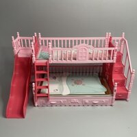 Búp Bê Barbie 17cm Công Chúa Bunk Giường Tầng Dưới Giường Phòng Ngủ Giường Mini Nhà Chơi Đồ Chơi Có Cầu Thang Trượt