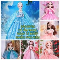 Búp bê Barbie búp bê Elsa có khớp 60cm, bộ đồ chơi búp bê đồ chơi trẻ em