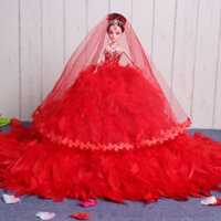 Búp bê Barbie cho bé gái đầm lông vũ lộng lẫy 014