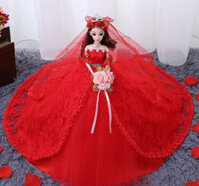 Búp bê Barbie cho bé gái mặc đầm cưới 012