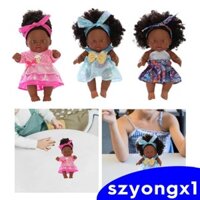 Búp bê bé gái châu Phi Handmade Bao gồm trang phục cao cấp Quà tặng sinh nhật kèm bộ sưu tập trang phục cho trẻ em Trẻ em