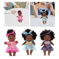 Búp bê bé gái châu Phi Handmade Bao gồm trang phục cao cấp Quà tặng sinh nhật kèm bộ sưu tập trang phục cho trẻ em Trẻ em
