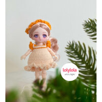 Búp bê BJD 16cm mặc váy len handmade kèm phụ kiện (như hình)