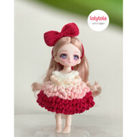 Búp Bê BJD 16cm mặc váy len handmade kèm phụ kiện( như hình)