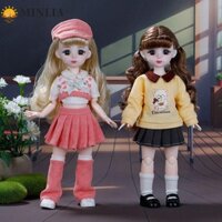 Búp bê Bjd Anime MINLIA 30cm, với quần áo hình cầu khớp 1 / 6 Búp bê Bjd, Búp bê trang điểm đầy màu sắc Trang phục 3D Mắt 30cm Đồ chơi khớp nối Quà tặng sinh nhật