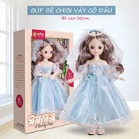 Búp bê chibi váy cô dâu, hộp quà tặng cho bé,đồ chơi bé gái ,đồ chơi búp bê