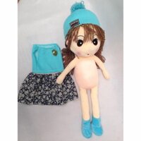 Búp Bê Cô Bé Tóc Xù Váy Hoa Cao 35cm