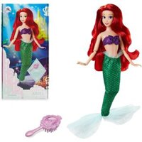 Búp bê cổ điển công chúa Disney Ariel dành cho trẻ em Nàng tiên cá nhỏ 11 inch Bao gồm bàn chải với chi tiết đúc Đồ chơi có thể đặt được hoàn toàn trong trang phục lấp lánh