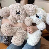 Búp bê con chó con hạnh phúc con chó gối đồ chơi sang trọng cô gái gấu bông