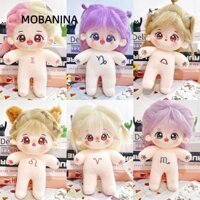 Búp bê Cotton MOBANINA 20cm, Cung hoàng đạo có thể được đặt theo hình dạng Búp bê trang điểm, Phim hoạt hình Anime bền bỉ Búp bê khỏa thân Nhồi bông mềm mại
