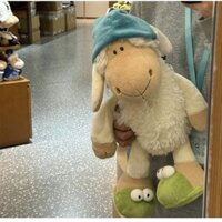 Búp bê cừu buồn ngủ, đồ chơi nhồi bông bằng len, gấu bông cừu ngủ