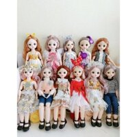 Búp bê đồ chơi, quà tặng cho bé gái, búp bê có khớp cử động, mắt mở to, cao 30cm