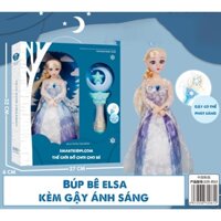 BÚP BÊ ELSA TÓC MÂY - CÓ QUẦN ÁO THAY THẾ - GẬY ÁNH SÁNG VÀ VƯƠNG MIỆNG