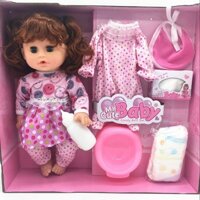 Búp Bê Em Bé Tóc Xoăn Biết Nói , Hát , Cười Phát Âm Thanh(Kèm Phụ Kiện Như Hình)