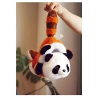 Búp bê gấu trúc đỏ ngộ nghĩnh biến thành một chú gấu trúc nhỏ gấu trúc khổng lồ sang trọng đồ chơi