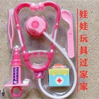 Búp bê giả vờ bác sĩ, dụng cụ y tế, y tá tiêm, đồ chơi nhập vai cho bé gái, bộ ống nghe, đồ chơi vương miện lớn