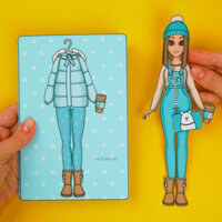 Búp bê giấy chủ đề Blue Outfit