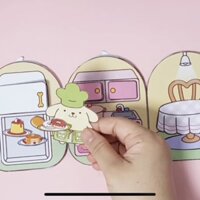 Búp bê giấy ngôi nhà của Pompompurin ella house