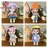 Búp bê hành động của bé gái NOVAFLUX với quần áo, Búp bê váy 28cm đầy màu sắc có quần áo, Đồ chơi nhà chơi Vinyl Tóc dài Búp bê Dolly Girl Dress Up Đồ chơi có quần áo cho bé