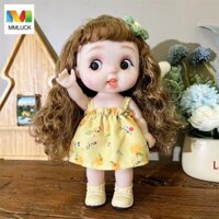 Búp bê hành động MMLUCK Bé gái kèm quần áo, Búp bê tóc dài Dolly kèm quần áo, Búp bê trẻ em Bộ đồ giải trí 28cm Đồ chơi trang điểm cho bé gái thanh lịch có quần áo trẻ sơ sinh