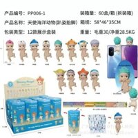 Búp bê hỗ trợ mặt thiên thần nằm mới bán chạy, hộp mù động vật nằm, trứng Gacha, ốp điện thoại