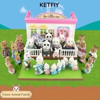 Búp Bê Hoạt Hình KETFIY, Gấu Trắng Giả Vờ Chơi Búp Bê Koala Sang Trọng, Thỏ Nâu Rừng Động Vật Họ Một Gia Đình Bốn Mặc Quần Áo Quà Tặng Gấu