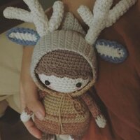 Búp bê hươu đan móc thủ công bằng len - Gấu len handmade
