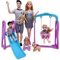 Búp bê ken và barbie 30cm mang thai bụng lớn, gia đình sáu bộ, đồ chơi cho bé gái giả vờ chơi