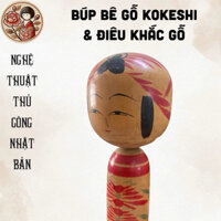 Búp bê Kokeshi Nhật Bản, điêu khắc gỗ dân gian, trưng bày trang trí