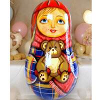 BÚP BÊ LẬT ĐẬT NGA CAO CẤP, CAO 25CM CÓ CHUÔNG "CHÚ BÉ VOVA ÔM GẤU MISA" CỰC ĐẸP VÀ DỄ THƯƠNG