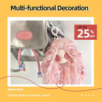 Búp bê len đan lông tơ quyến rũ | Cặp đôi xinh xắn ngôi sao cho túi xách của bạn