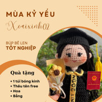 Búp bê len tốt nghiệp 17cm - Quà tặng mùa kỷ yếu