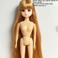 Búp bê Licca chính hãng body dẻo có khớp ẩn, tóc vàng, có mái - 350k