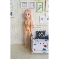 Búp bê Licca chính hãng body dẻo, khớp ẩn, tóc hổng buộc bổng cá tính, có mái
