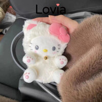 Búp bê lông xoăn Hello Kitty, phụ kiện treo túi dễ thương