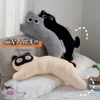 Búp bê mèo đen Gối ôm mèo đen sang trọng Gối Hình Con Mèo logic Gối hình thanh dài Gối ngủ kẹp chân Gối gối tựa đầu giường đáng yêu Quà Tặng