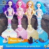 Búp bê nàng tiên cá âm nhạc huyền diệu - Màu sắc rực rỡ, Tính năng phát sáng, Lý tưởng để chơi sáng tạo