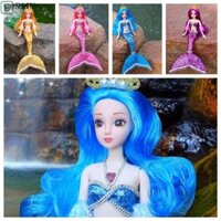 Búp bê nàng tiên cá công chúa SAIN, Đồ chơi trang điểm cho bé gái bằng nhựa sáng bóng, Váy đuôi cá 3D ngọt ngào Tiệc Sequin