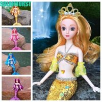 Búp bê nàng tiên cá công chúa SOLARBURST, Đồ chơi trang điểm cho bé gái bằng nhựa, Tiệc có thể tháo rời sáng bóng 3D xinh xắn