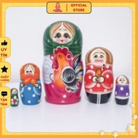 Búp bê Nga Matryoshka B28 bộ 5 con cao 17 cm