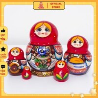 Búp bê Nga Matryoshka B51 bộ 5 con cao 10 cm