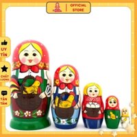 Búp bê Nga Matryoshka B80 bộ 5 con cao 15 cm