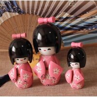 Búp bê Nhật Bản/Búp bê gỗ Kokeshi, 1 set gồm 3 búp bê