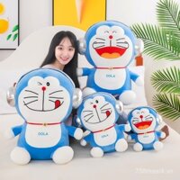 Búp bê nhồi bông Doraemon, đồ chơi mèo robot béo màu xanh, máy vuốt mèo Ding Dong, thú nhồi bông