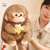 Búp bê nhồi bông khỉ GOJO, Đồ chơi nhồi bông bằng bông PP chuối khỉ sang trọng, Búp bê động vật nhồi bông hình khỉ mềm mại dễ thương Kawaii Banana Monkey Doll Quà tặng lễ Phục sinh