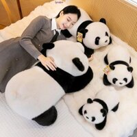 Búp bê nhồi bông LYNDON Panda, Tư thế cúi xuống Đồ chơi nhồi bông gấu trúc hoạt hình, Kawaii Tư thế ngồi đáng yêu Fluffy Soft Panda Plush Doll Trẻ em